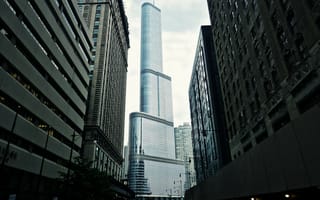 Картинка center, сша, небоскребы, америка, USA, небо, высотки, здания, Chicago, чикаго, illinois
