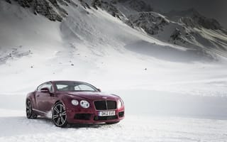 Картинка Bentley, GT, горы, бентли, снег, Continental, V8