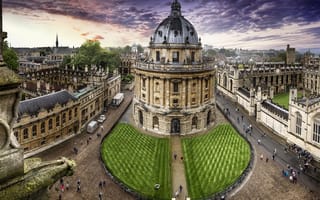 Картинка Великобритания, улица, Oxford, Bodleian Library, библиотека имени Бодлея, небо, United Kingdom