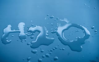 Картинка вода, плоскость, формула, капли, H2O, объем
