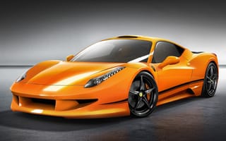 Обои Ferrari, оранжевая, Феррари, 458, авто, supercar, Italia, суперкар, машина, orange