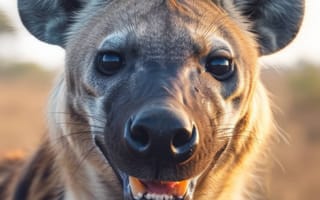 Картинка гиена крупным планом, портрет дикой природы, африканское животное, хищник, сафари, природа, свирепое выражение лица, детальная текстура меха, ИИ искусство