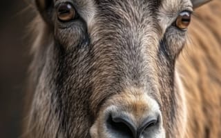 Картинка варварская овца, аудад, дикая природа, портрет животного, крупный план, рогатое животное, природа, зоология, Марокко, Алжир, ИИ искусство