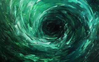 Картинка абстрактный, вихрь, турбулентность, изумруд, нефрит, зеленый, спираль, мазки, движение, продвигать, ИИ искусство