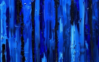 Картинка абстрактный, лазурный, каллиграфия, индиго, кобальт, мазки, жидкость, капать, жестовый, призрачный, ИИ искусство