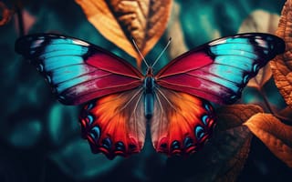 Картинка мотыльки и бабочки, животное, беспозвоночное, бабочка, насекомое, середина пути, ИИ искусство, генеративный ИИ, созданный ИИ