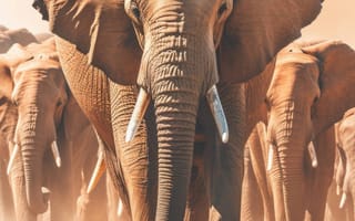 Картинка животное, млекопитающее, слон, небо, открытый, облако, слоны и мамонты, индийский слон, азиатский слон, Африканский слон, бивень, наземное животное, земля, сафари, дикая природа, стоя, середина пути, ИИ искусство, генеративный ИИ, созданный ИИ