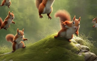 Картинка животное, трава, млекопитающее, открытый, середина пути, ИИ искусство, генеративный ИИ, созданный ИИ