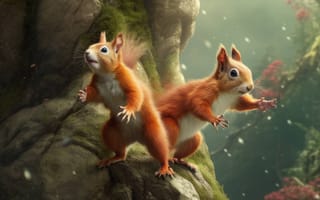 Картинка животное, трава, млекопитающее, открытый, середина пути, ИИ искусство, генеративный ИИ, созданный ИИ