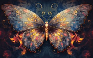 Картинка бабочка, мотыльки и бабочки, насекомое, рисование, животное, искусство, беспозвоночное, ИИ искусство