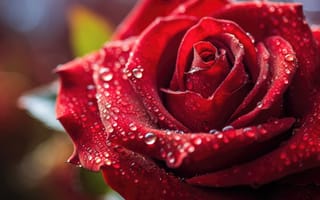 Картинка цветок, растение, Роза, лепесток, садовые розы, чайно-гибридная роза, флорибунда, красный, роса, влага, вечнозеленая роза, открытый, дождь, ИИ искусство