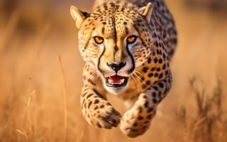 Картинка животное, млекопитающее, большой кот, открытый, дикая природа, наземное животное, трава, большие кошки, гепард, сафари, ягуар, леопард, морда, кошачьих, африканский леопард, бакенбарды, стоя, поле, ИИ искусство