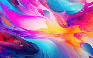 Картинка цветное масло в воде, абстрактный, масляный водоворот, психоделическая абстракция, яркий фон, ИИ искусство