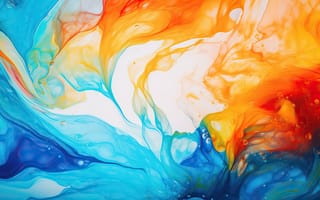 Картинка цветное масло в воде, абстрактный, масляный водоворот, психоделическая абстракция, яркий фон, ИИ искусство