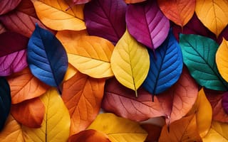 Картинка абстрактный, осень, абстракция листьев, сезонный фон, ИИ искусство