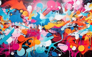 Картинка уличное искусство, узоры граффити, городская текстура, ИИ искусство