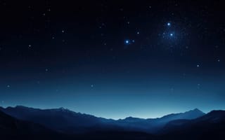 Картинка чернильное ночное небо, астро, звезда, экспозиционный снимок, полночная темнота, минималистичный космос, небесная изоляция, бесконечное пространство, звездная яркость, космическое величие, минималистичный, ИИ искусство