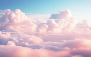 Картинка облачный узор, вид на небо, минималистичный пух, атмосферные мазки, небесное одеяло, сладкие мечты, воздушное пространство, небо, ИИ искусство
