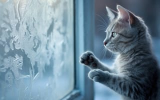 Картинка русский голубой котенок, ИИ искусство
