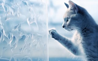 Картинка русский голубой котенок, ИИ искусство