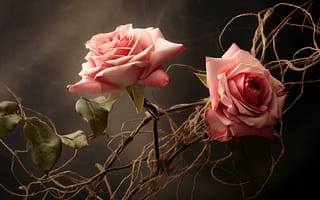 Картинка роза романтика, стеблевой шпагат, цветочная любовь, цветущая привязанность, Лепестковое соединение, тернистая преданность, ИИ искусство