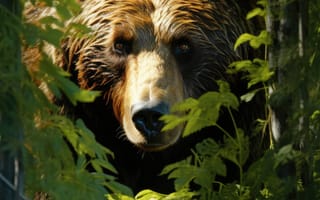 Картинка напряженный взгляд, отдыхающий гигант, ИИ искусство