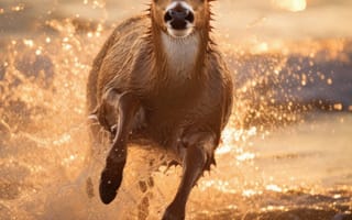 Картинка океанический спринтер, лесной пляж, прибрежный прыжок, ИИ искусство