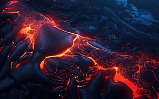 Картинка огненные текстуры, вулканическая активность, стихийная сила, рождение земли, ИИ искусство