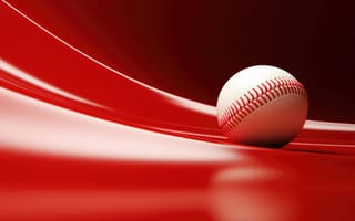 Картинка тонкие текстуры, красный и белый, минималистичный бейсбол, питчинг-насыпь, бейсбольный шов, бейсбольное поле, ИИ искусство