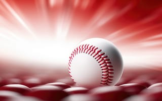 Картинка тонкие текстуры, красный и белый, минималистичный бейсбол, питчинг-насыпь, бейсбольный шов, бейсбольное поле, ИИ искусство