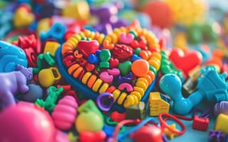 Картинка Яркий, Детская игра, Игрушки, Крупный план, Пластик, Цветной, Сердце, Ассортимент, Радость, Яркие цвета, Игривость, Текстура, Досуг, Хобби, Любовь, Креативность, Многоцветный, Деталь, Веселье, Веселый, Искусственный интеллект