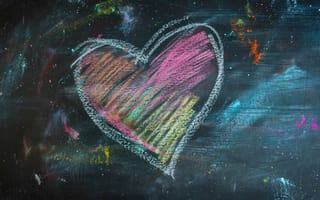 Картинка рисунок сердца, цвета радуги, мел, тротуар, креативность, Лгбт-прайд, уличное искусство, красочный, символ любви, ИИ искусство