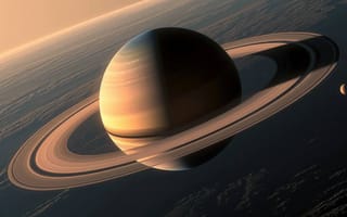 Картинка Сатурн, кольца, планета, газовый гигант, 3D рендеринг, космос, астрономия, космическое пространство, Солнечная система, ИИ искусство