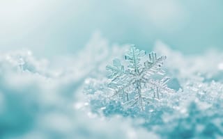 Картинка снежинка, макрос, крупный план, зима, лед, кристалл, уникальный, состав, сложный, холодный, природа, синий, белый, мороз, сезонный, ИИ искусство