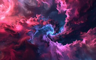 Картинка абстрактный, туманность, розовый, фиолетовый, облака, цифровое искусство, космос, фантазия, космический, яркий, текстура, красочный, искусство, HD, ИИ искусство