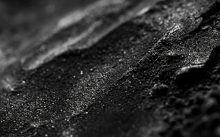 Картинка черный, белый, текстура, абстрактный, макрос, песок, крупный план, шероховатая поверхность, оттенки серого, естественный узор, монохромный, деталь, зернистый, ИИ искусство
