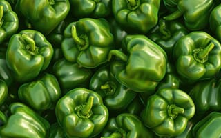 Картинка зеленый, болгарский перец, стручковый перец, свежий, овощной, органический, крупный план, здоровый, шаблон, яркий, блестящий, производить, еда, сельское хозяйство, ИИ искусство