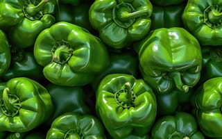 Картинка зеленый, болгарский перец, стручковый перец, свежий, овощной, органический, крупный план, здоровый, шаблон, яркий, блестящий, производить, еда, сельское хозяйство, ИИ искусство