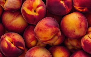 Картинка персики, спелый, свежий, фрукты, крупный план, органический, текстура, яркий цвет, естественный узор, здоровая пища, сочный, производить, лето, сладкий, ИИ искусство