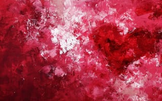 Картинка абстрактный, сердце, рисование, красный, белый, текстура, любовь, романтика, акрил, холст, современный, искусство, День святого Валентина, мастихин, техника, мазки, смелые цвета, ИИ искусство