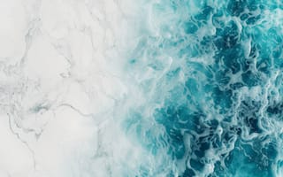 Картинка воздушный океан, текстура голубой воды, морские волны, мыло, мраморный узор, абстрактный, природа, бирюзовый, морская поверхность, вид на море сверху, ИИ искусство