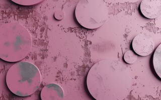 Картинка розовый, абстрактный, круги, стена, текстурированный, современный, искусство, дизайн, круглые формы, шаблон, серый, розовая стена, ИИ искусство