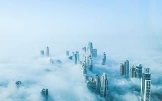 Картинка fog, dubai, Дубаи, здания, туман, дома