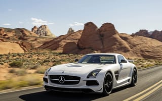 Картинка Mercedes-Benz, SLS, скорость, дорога, мерседес, AMG