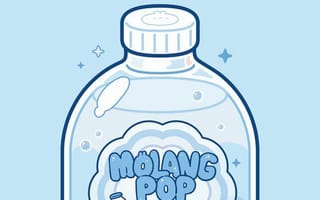 Картинка каваи, милый, Molang, кролик, детеныш, животное, молоко, бутылка