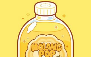 Картинка каваи, милый, Molang, кролик, ананас, бутылка, напиток