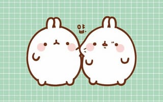 Картинка каваи, милый, Molang, кролик, детеныш, животное