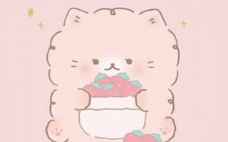 Картинка каваи, милый, Кот, котенок, животное, домашний питомец, вкуснятина, еда, вкусные, кекс