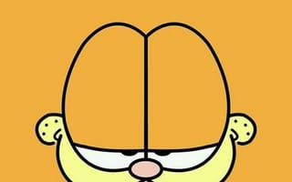 Картинка каваи, милый, Гарфилд, Кот, котенок, животное, домашний питомец, мультфильм