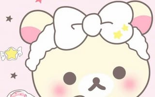 Картинка каваи, милый, Rilakkuma, нести, маленький, крошечный, детеныш, младенец, конфеты, леденец